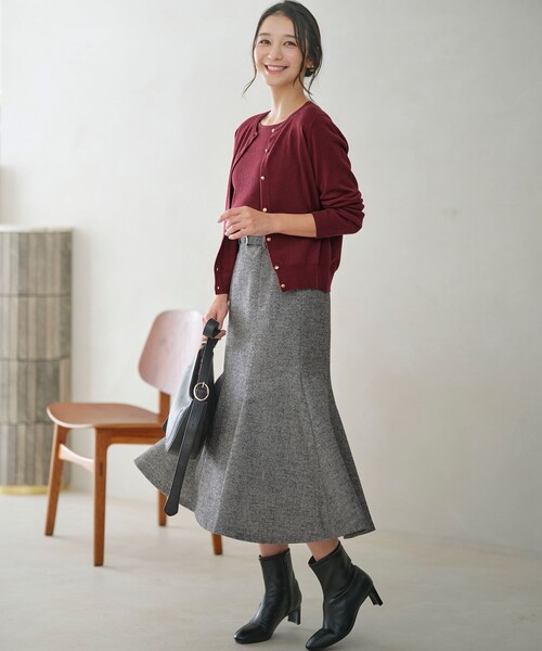 「ANY SIS」 ニットカーディガン 2 ベージュ レディース_画像4