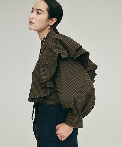 「styling/」 長袖ブラウス FREE ブラウン レディース_画像6