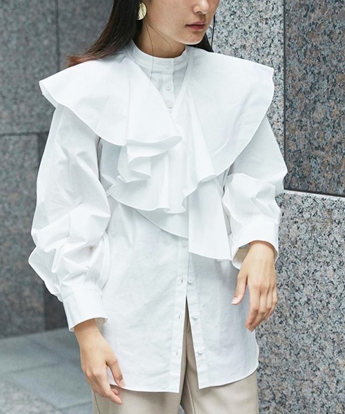 「styling/」 長袖ブラウス FREE ブラウン レディース_画像8