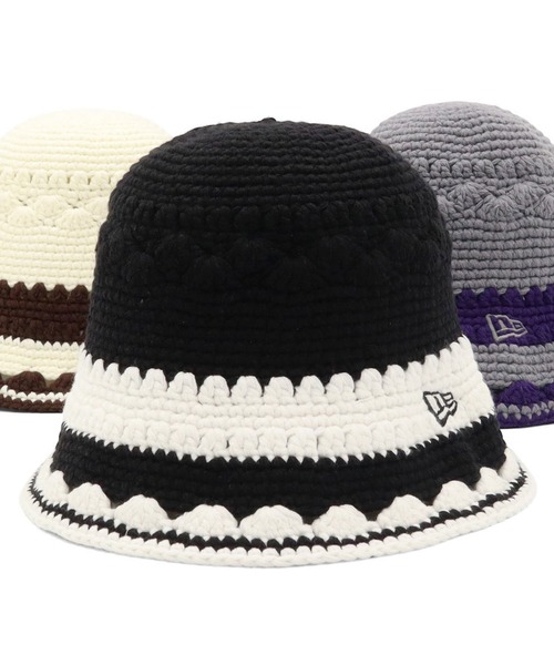 NEW ERA（ニューエラ） 帽子 ハット ニットクロッシェ 模様編み メンズ
