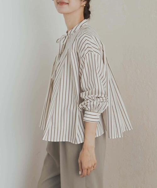 「URBAN RESEARCH DOORS」 長袖ブラウス MEDIUM ベージュ レディース_画像4