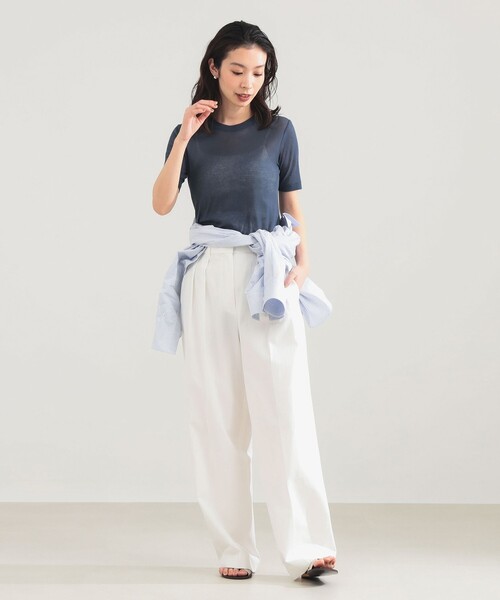 Demi-Luxe BEAMS（デミルクス ビームス） tシャツ 半袖 AK+1 / シアー