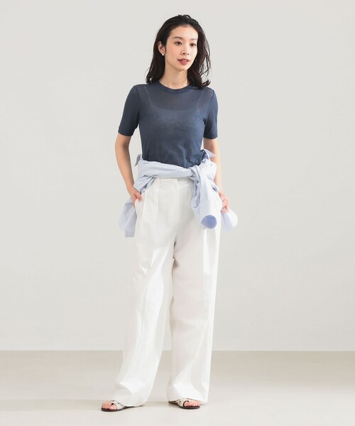 Demi-Luxe BEAMS（デミルクス ビームス） tシャツ 半袖 AK+1 / シアー
