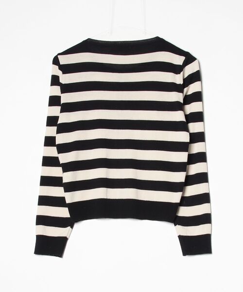 「Cherry Ann」 ボーダー柄ニットカーディガン - ブラック レディース_画像2
