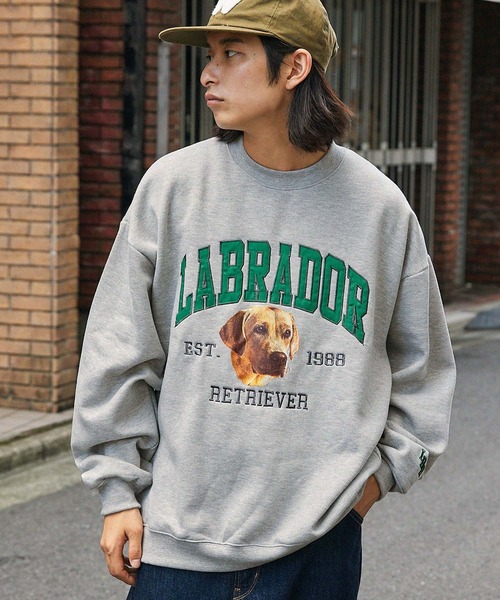 「Labrador Retriever」 スウェットカットソー L チャコール メンズ_画像3