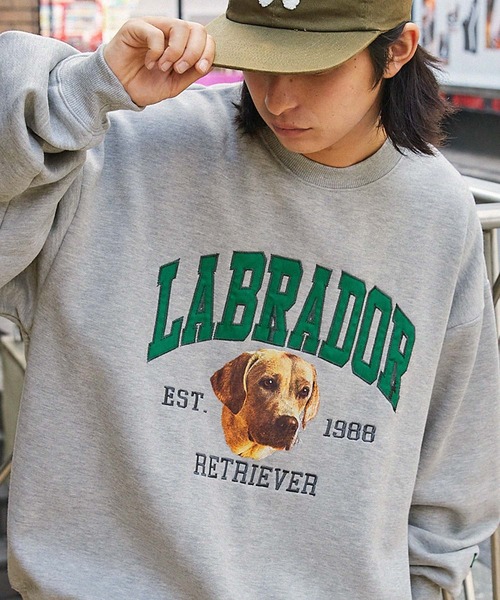 「Labrador Retriever」 スウェットカットソー L チャコール メンズ_画像5