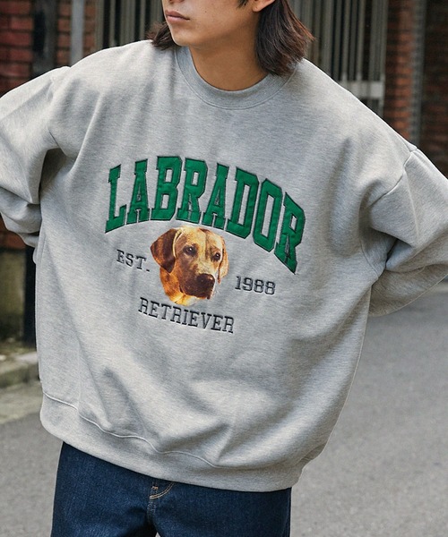「Labrador Retriever」 スウェットカットソー L チャコール メンズ_画像6