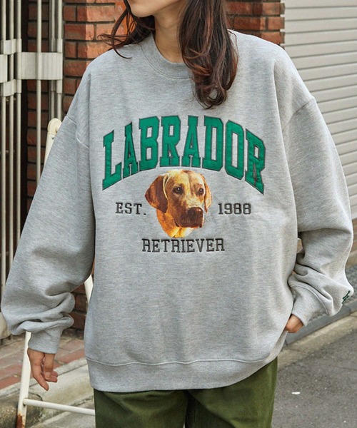 「Labrador Retriever」 スウェットカットソー L チャコール メンズ_画像8