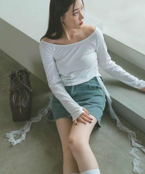 「VANNIE U」 長袖カットソー FREE グレー レディース_画像6