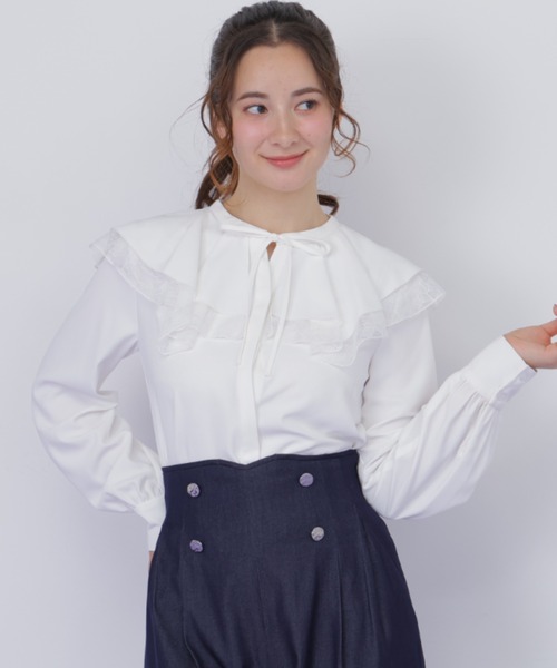 美品♡21AW ジルスチュアート　襟付きブラウス　定価17,600円　ドット JILL by JILL STUART（ジルバイジルスチュアート） ブラウス シャツ