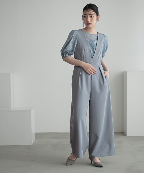 「Callarus」 オールインワン 3L ネイビー レディース_画像5