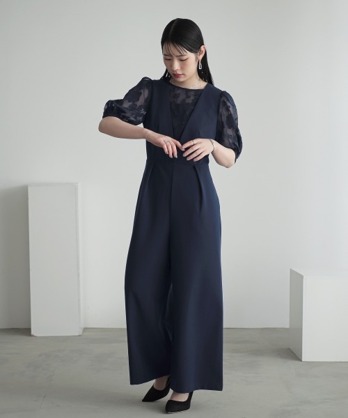 「Callarus」 オールインワン 3L ネイビー レディース_画像7