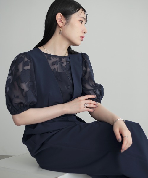 「Callarus」 オールインワン 3L ネイビー レディース_画像8