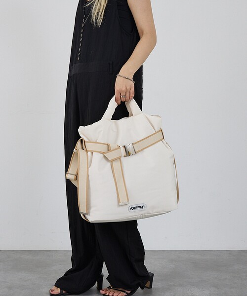 トートバッグ 「OUTDOOR PRODUCTS」2way Belt Tote(M) 2WAY ベルトトートバッグ A4対応 ショルダー付きの画像