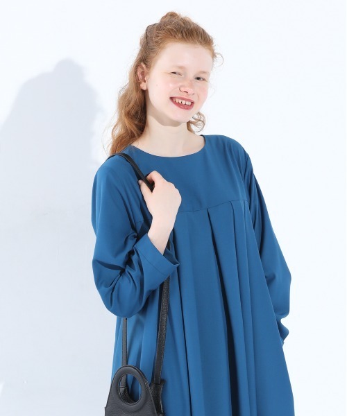 「Kelen」 長袖ワンピース M ネイビー レディース_画像9