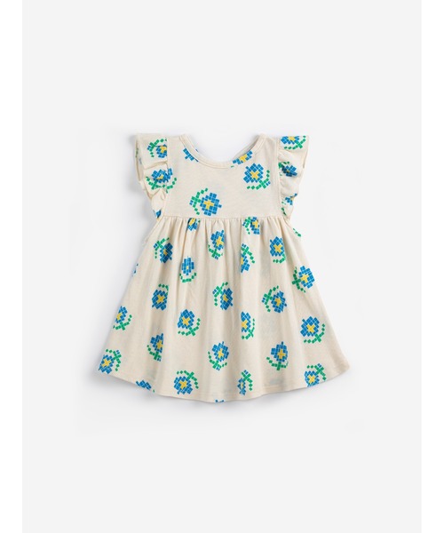 BOBO CHOSES - 衣装 Pixel Flowers all over ruffled dress キッズ お子さん服 うしろ帯