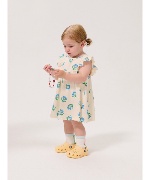 BOBO CHOSES - 衣装 Pixel Flowers all over ruffled dress キッズ お子さん服 うしろ帯