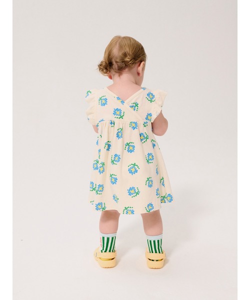 BOBO CHOSES - 衣装 Pixel Flowers all over ruffled dress キッズ お子さん服 うしろ帯