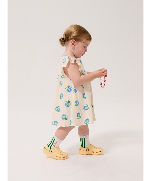 BOBO CHOSES - 衣装 Pixel Flowers all over ruffled dress キッズ お子さん服 うしろ帯