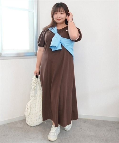 SMILELAND ワンピース 「Yukiさんコラボ」ハート刺しゅうカノコロング