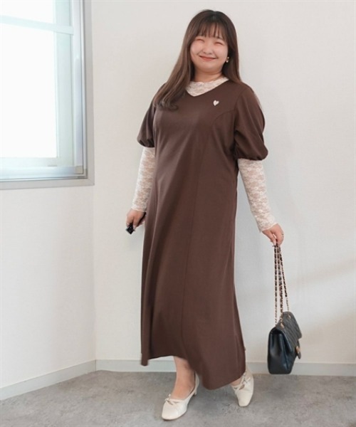 専用♡LEONARD♡大きいサイズワンピース SMILELAND ワンピース 夏 半袖 「Yukiさんコラボ」ハート刺しゅう