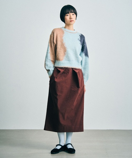 【美品】sneeuw ニット ブルー グレー sneeuw（スニュウ） ニット セーター グラデーションニット レディース