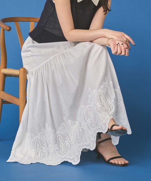 margaux スカート 裾レースギャザースカート : ZOZOTOWN Yahoo!店