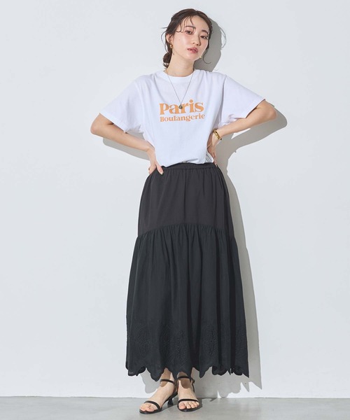 良品　ラルフローレン ローレン レディース レース　ギャザー ロング スカート margaux ロング スカート 裾レースギャザースカート : ZOZOTOWN Yahoo