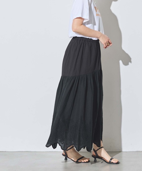 margaux スカート 裾レースギャザースカート : ZOZOTOWN Yahoo!店
