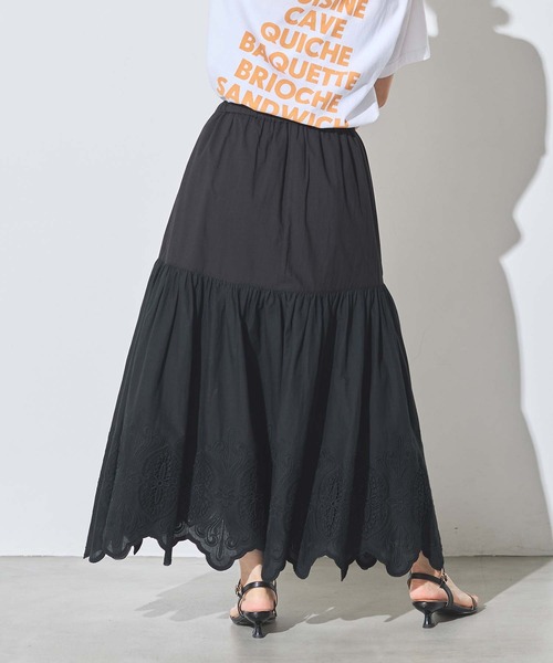 margaux スカート 裾レースギャザースカート : ZOZOTOWN Yahoo!店