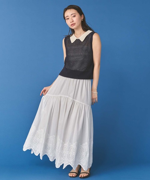 margaux ロング スカート 裾レースギャザースカート : ZOZOTOWN Yahoo