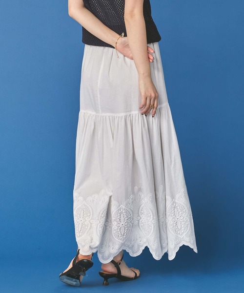 margaux ロング スカート 裾レースギャザースカート : ZOZOTOWN Yahoo