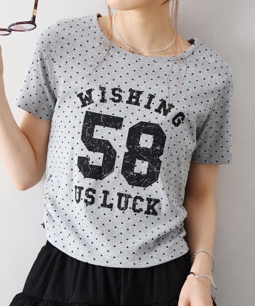 SpRay（スプレイ） tシャツ 半袖 ドットナンバリングショートスリーブT