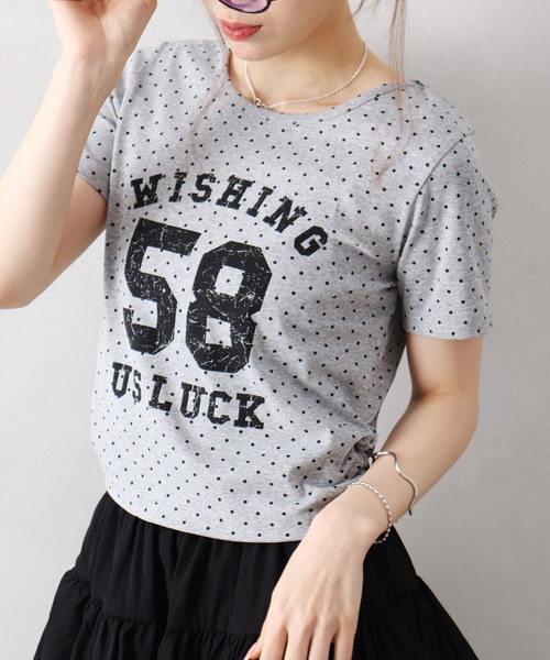 SpRay（スプレイ） tシャツ ドットナンバリングショートスリーブT
