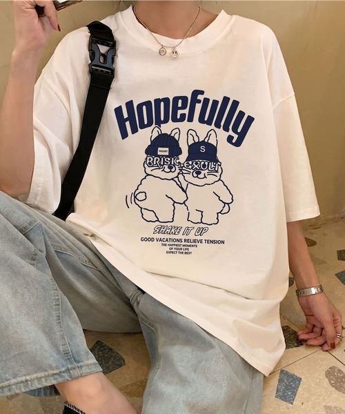 SpRay（スプレイ） tシャツ うさぎ刺繍 Tシャツ レディース