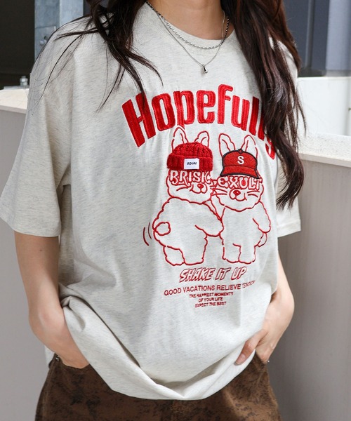 SpRay（スプレイ） tシャツ 半袖 「大人可愛い/ワンポイント」うさぎ