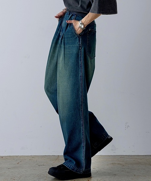 「INTER FACTORY」 デニムパンツ SMALL ブルー メンズ_画像8