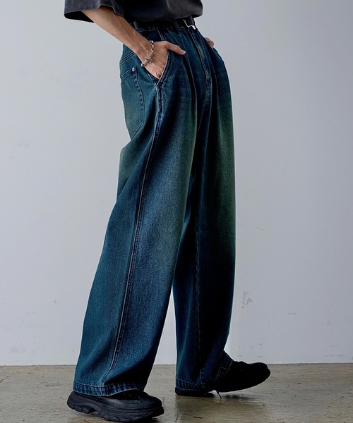 「INTER FACTORY」 デニムパンツ SMALL ブルー メンズ_画像9