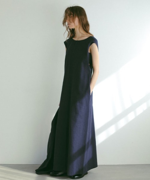 ETRE TOKYO（エトレトウキョウ） ノースリーブワンピース S ネイビー