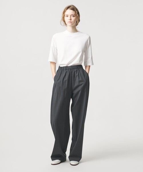 ワイドパンツ パンツ 「LOEFF」トロピカルウール ハーレム パンツ ピンストライプ レディースの画像