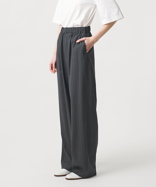 ワイドパンツ パンツ 「LOEFF」トロピカルウール ハーレム パンツ ピンストライプ レディースの画像