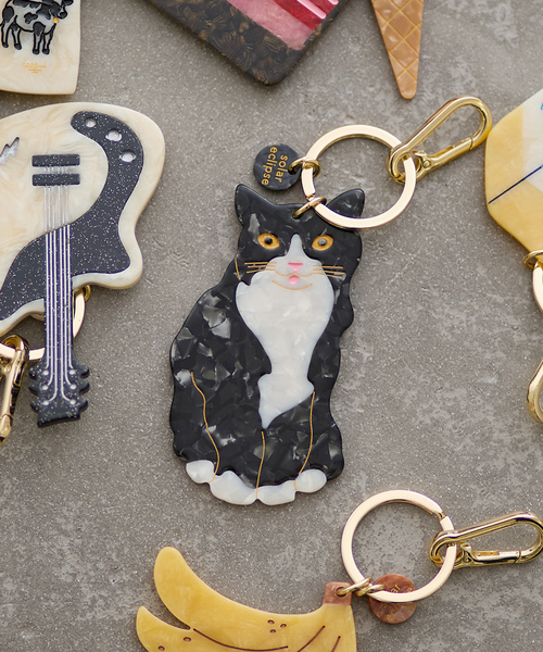 solar eclipse（ソーラーエクリプス） キーケース TUXEDO CAT CHARM