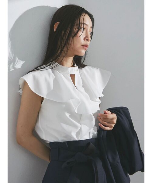 「TONAL」 ノースリーブブラウス MEDIUM オフホワイト レディース_画像2