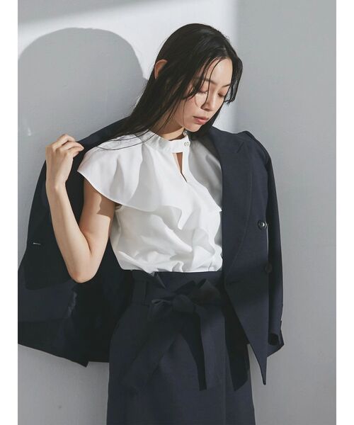 「TONAL」 ノースリーブブラウス MEDIUM オフホワイト レディース_画像6