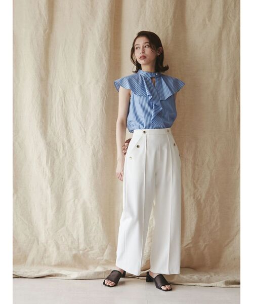 「TONAL」 ノースリーブブラウス MEDIUM オフホワイト レディース_画像8