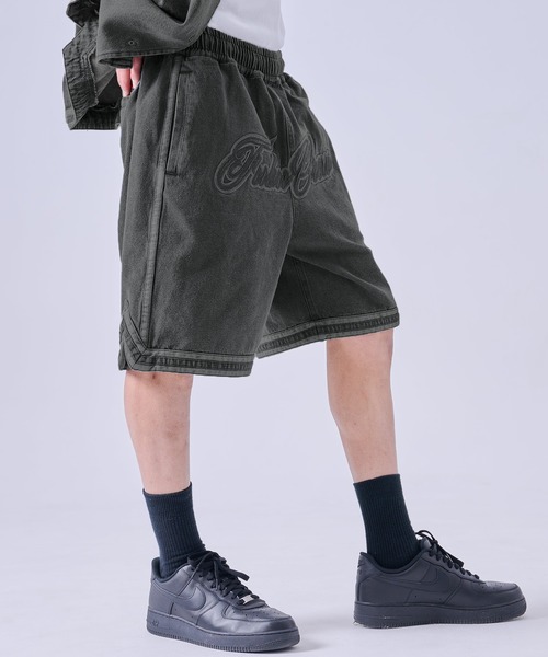 「FUBU」 デニムハーフパンツ X-LARGE ブラック メンズ_画像3