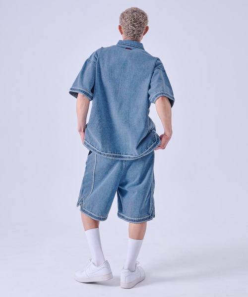 「FUBU」 デニムハーフパンツ X-LARGE ブラック メンズ_画像5