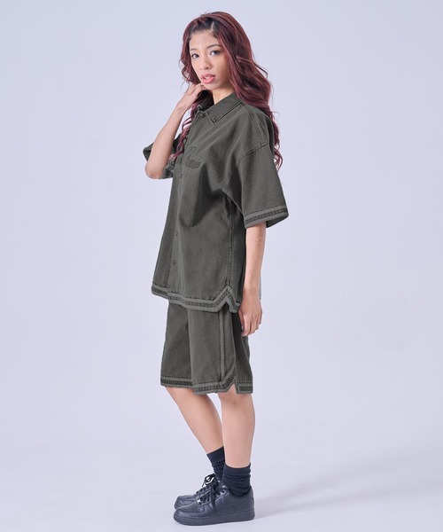 「FUBU」 デニムハーフパンツ X-LARGE ブラック メンズ_画像7