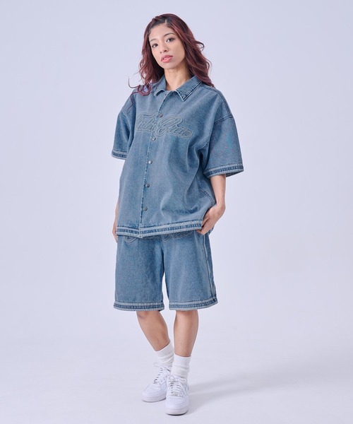 「FUBU」 デニムハーフパンツ X-LARGE ブラック メンズ_画像9