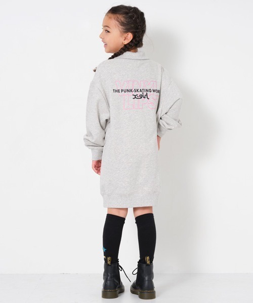 「X-girl Stages」 「KIDS」長袖ワンピース 120cm グレー キッズ_画像7